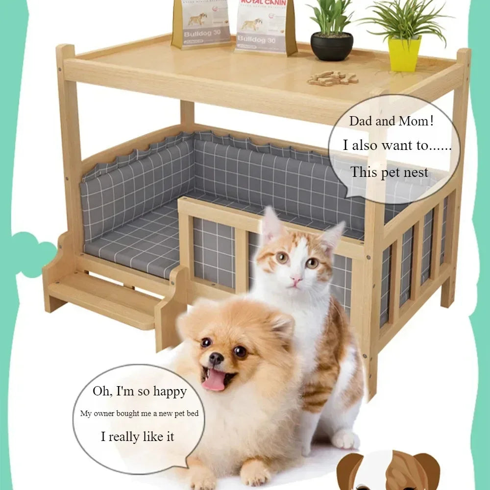 Simplicity Wooden Dog Bed Can Be Used As Bedside Table Dog Kennel Four Season Universal Environment protection Practical Pet Bed