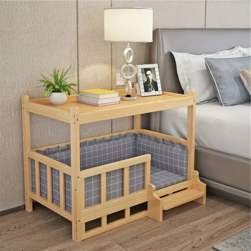 Simplicity Wooden Dog Bed Can Be Used As Bedside Table Dog Kennel Four Season Universal Environment protection Practical Pet Bed