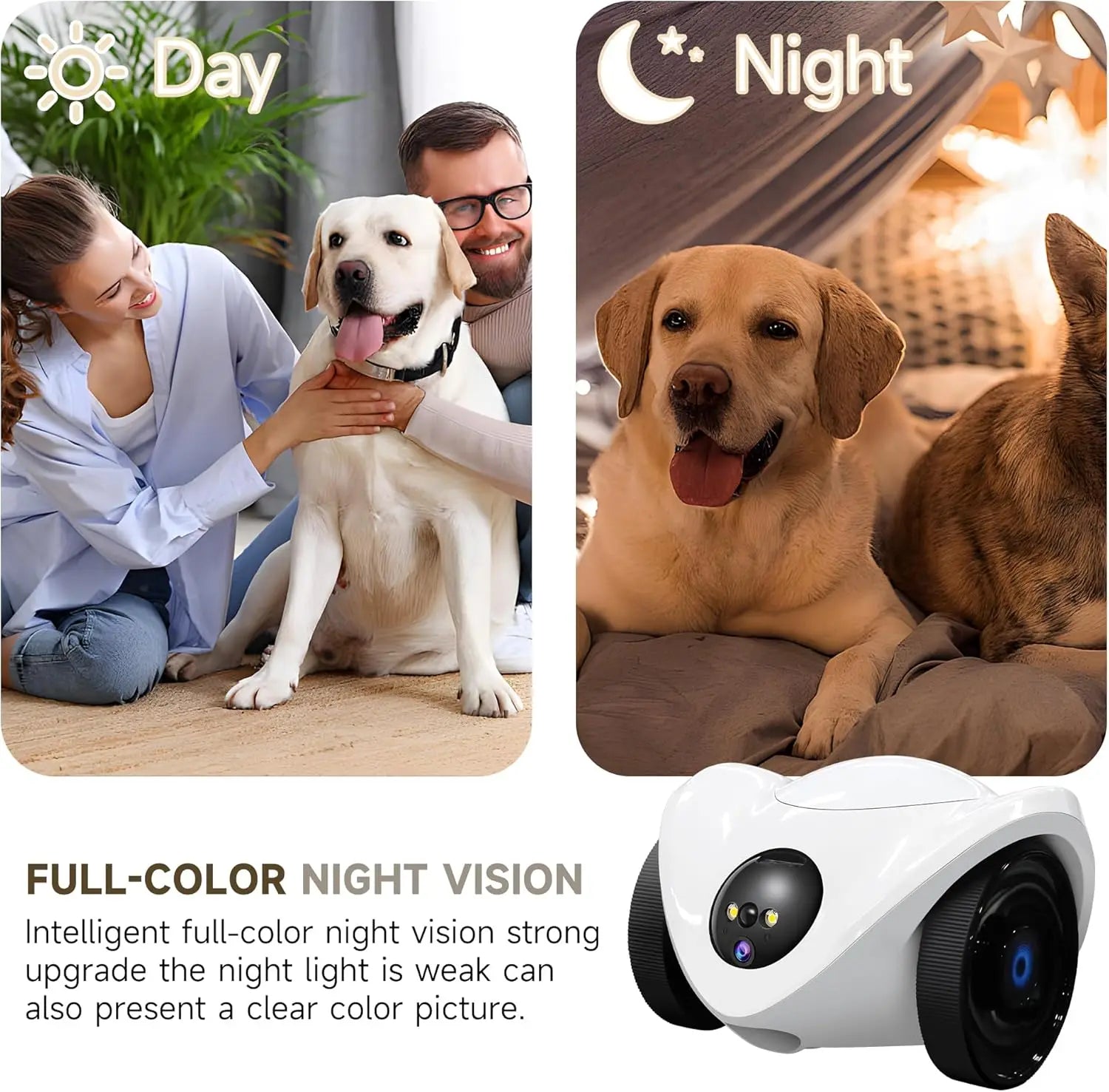 Pet Camera Treat Dispenser | Movable Pet Robot Camera,1080P Indoor Security Camera,2-Way Talk, Night Vision,Motion Detection