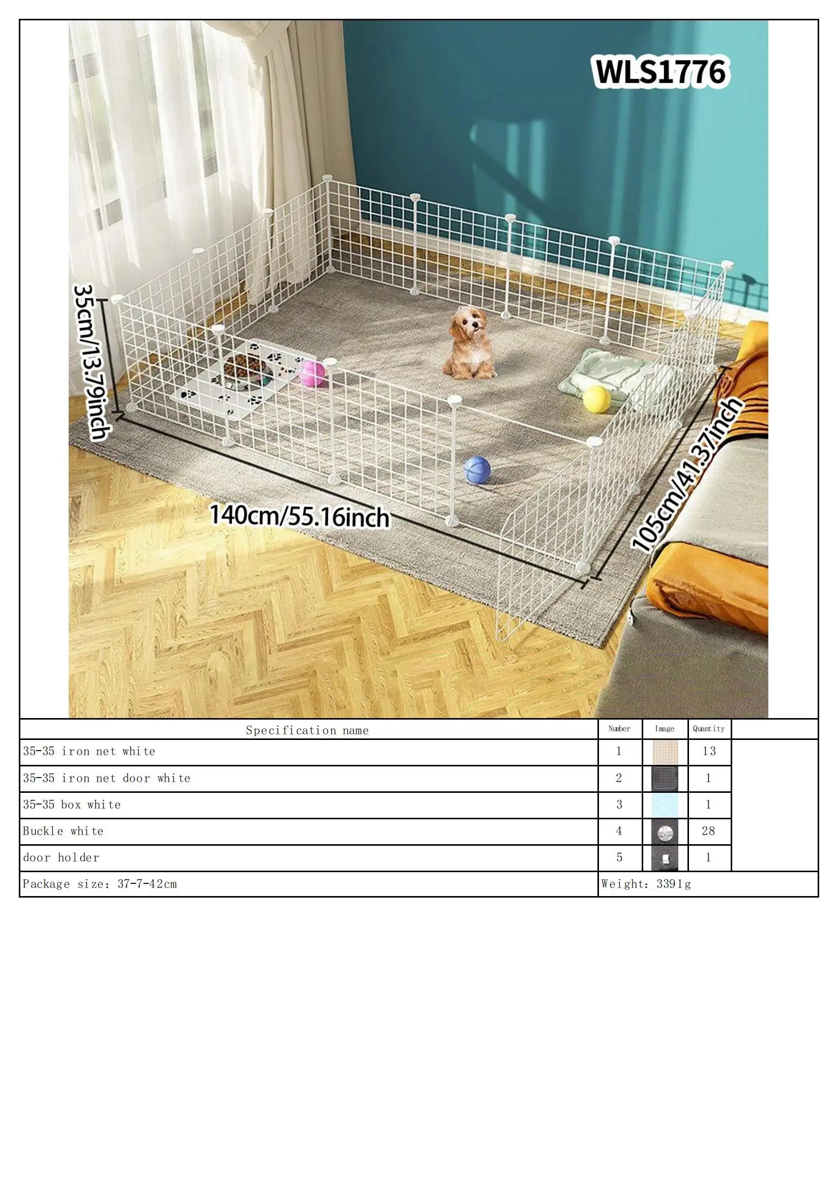 Pet Fence Is Portable for Outdoor Use, Easy to Assemble, Detachable and Storable, Indoor Dog Escape-Proof Fence, Suitable for Small Dogs, Cats, Rabbits, Mice, Guinea Pigs, DIY Cage