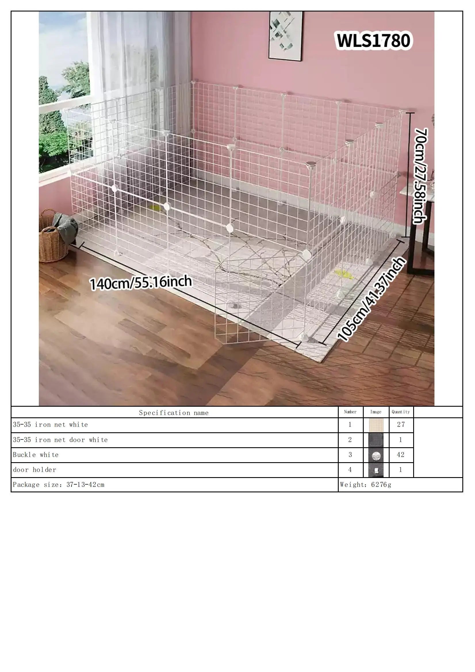 Pet Fence Is Portable for Outdoor Use, Easy to Assemble, Detachable and Storable, Indoor Dog Escape-Proof Fence, Suitable for Small Dogs, Cats, Rabbits, Mice, Guinea Pigs, DIY Cage