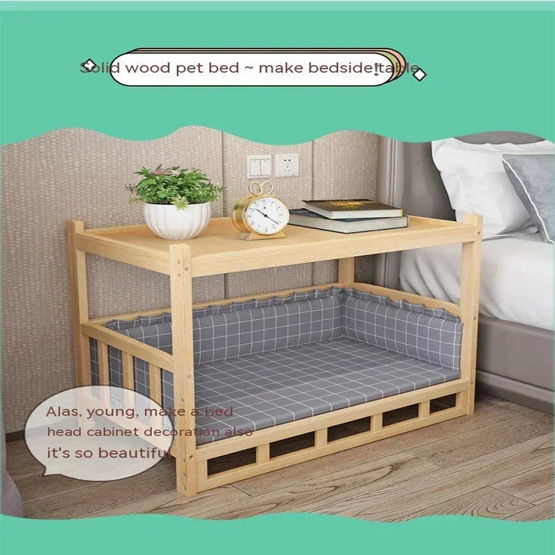 Simplicity Wooden Dog Bed Can Be Used As Bedside Table Dog Kennel Four Season Universal Environment protection Practical Pet Bed