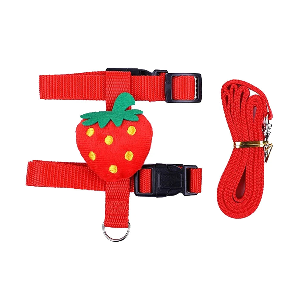 Rabbit Cat Harness and Leash Set Adjustable Pet Lead Leash for Small Animals Ferrets Piggies Hedgehogs Outdoor Walking
