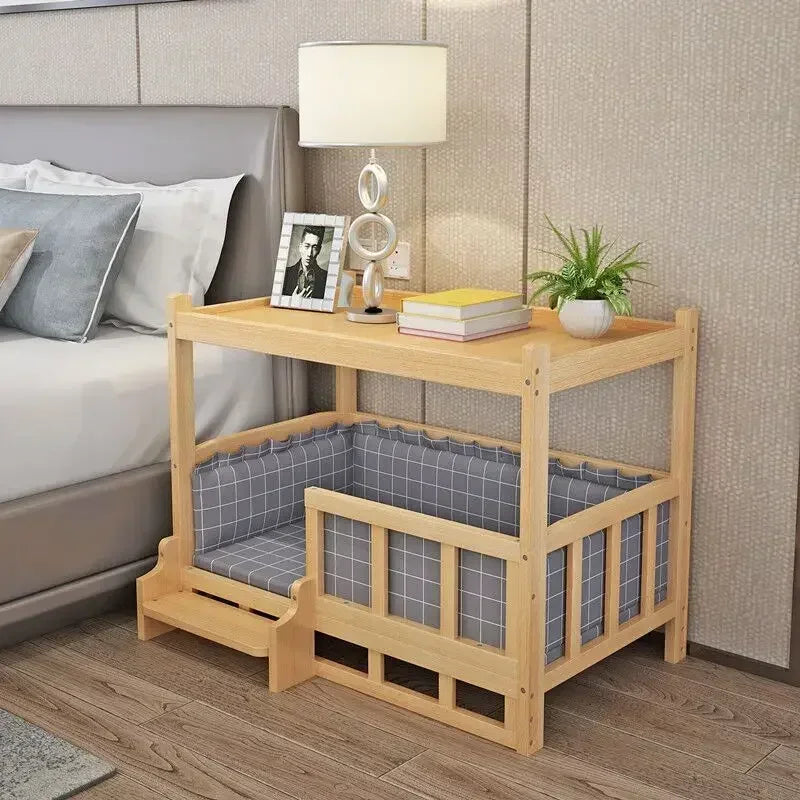 Simplicity Wooden Dog Bed Can Be Used As Bedside Table Dog Kennel Four Season Universal Environment protection Practical Pet Bed