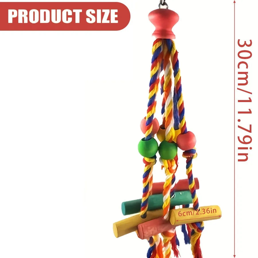 Wood Parrot Bird Toys Training African Grey Parrot Cage Accessories Birds Toy for Parrot Swing Equipment for Bird Foraging Toys