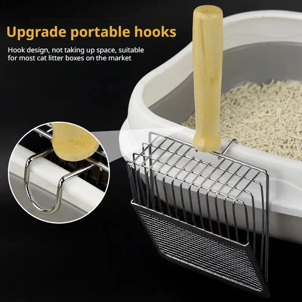 Pet Cleaning Tool Metal Steel Cat Litter Scoop Steel Handle Pet Poop Shovel