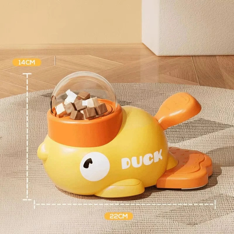 Pet rubber duck cat toy, self-entertaining cat teaser, freeze-dried treat dispenser, automatic feeder