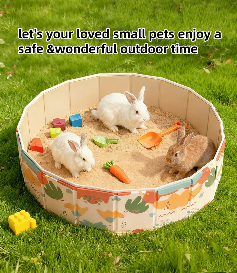 Portable Open Pet Play Fence for Small Animals Hamsters Guinea Pigs Chinchillas Indoor Outdoor Cage Playground（Free pet mat with
