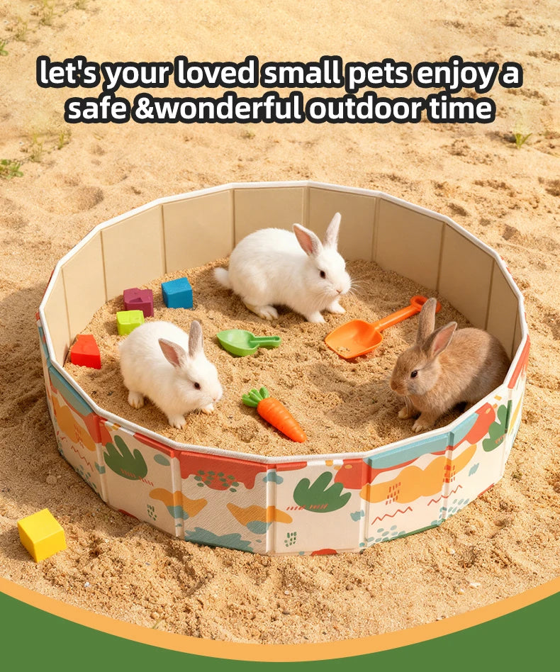 Portable Open Pet Play Fence for Small Animals Hamsters Guinea Pigs Chinchillas Indoor Outdoor Cage Playground（Free pet mat with