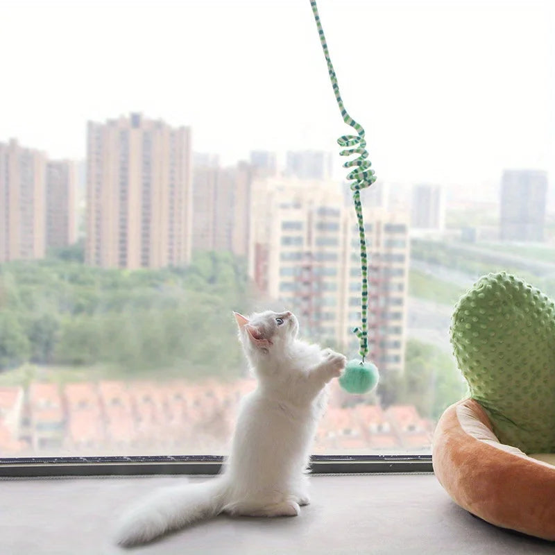 Interactive Cat Hanging  Simulation Cat  Funny Self-hey Interactive  for Kitten Playing Teaser Wand Toy Cat with bell