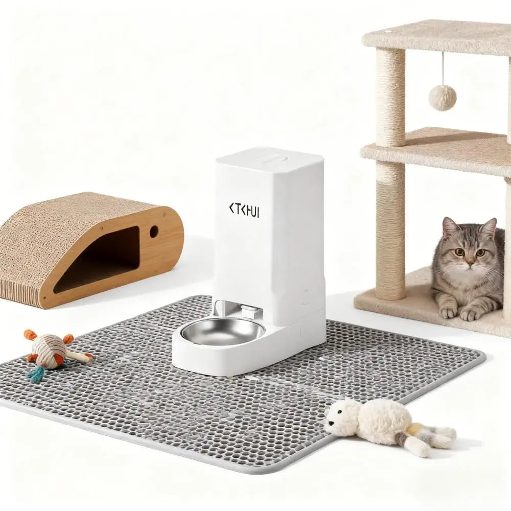 Pet Intelligent Feeder, With Timed And Fixed Feeding, Large Capacity Automatic Feeding Machine For Cats And Dogs, 3l, White