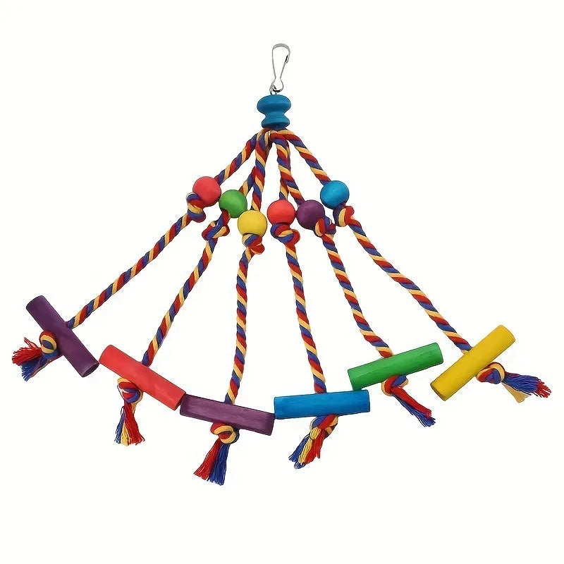 Wood Parrot Bird Toys Training African Grey Parrot Cage Accessories Birds Toy for Parrot Swing Equipment for Bird Foraging Toys