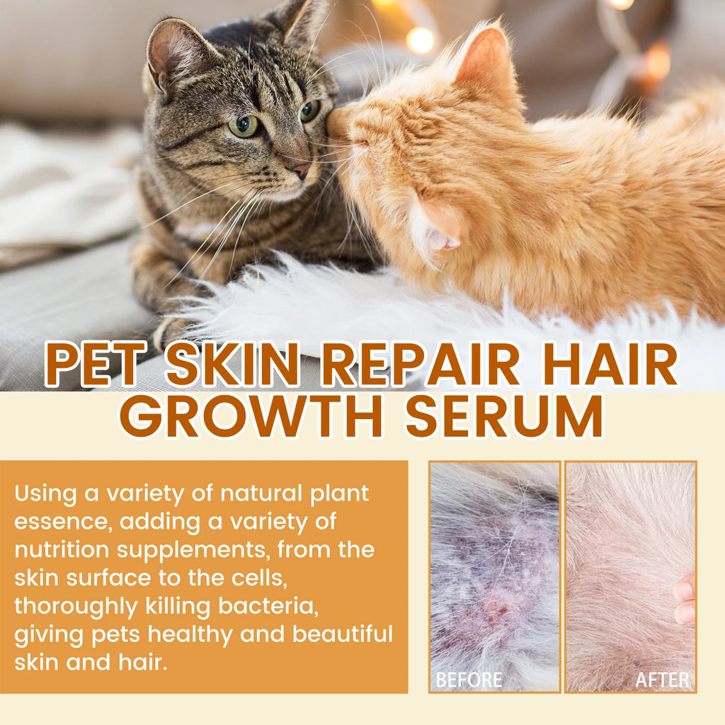 Pet Skin and Hair Care Serum Repair Hair Growth Relieve Itching Lice Mite Removal Moisturizing Dogs Cats Skin Care 30ml