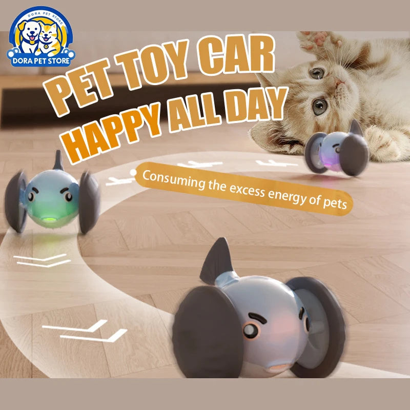 New pet self entertainment toy car, cat teasing tool, electric flying fish, intelligent running car, cat toy
