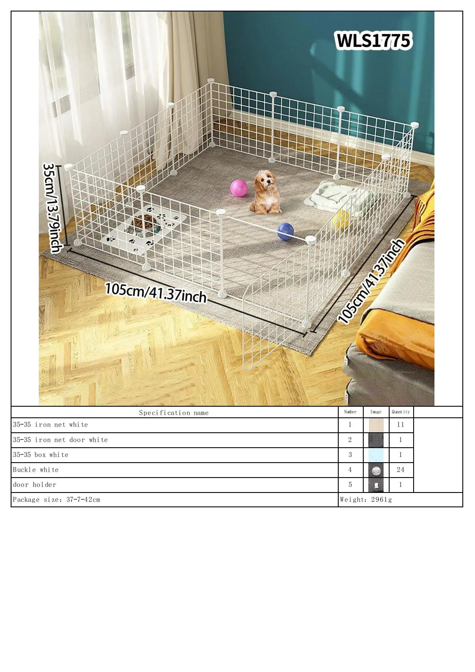 Pet Fence Is Portable for Outdoor Use, Easy to Assemble, Detachable and Storable, Indoor Dog Escape-Proof Fence, Suitable for Small Dogs, Cats, Rabbits, Mice, Guinea Pigs, DIY Cage