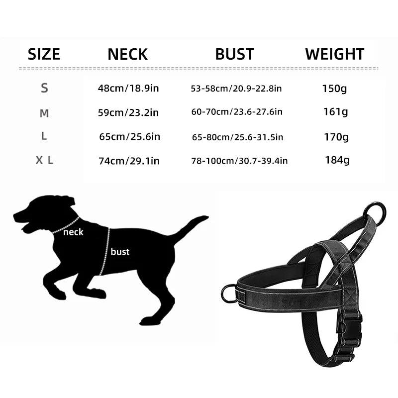 Nylon Durable Dog Harness No Pull Pet Harness with Handle Reflective Training Harness for Small Medium Large Dog German Shepherd