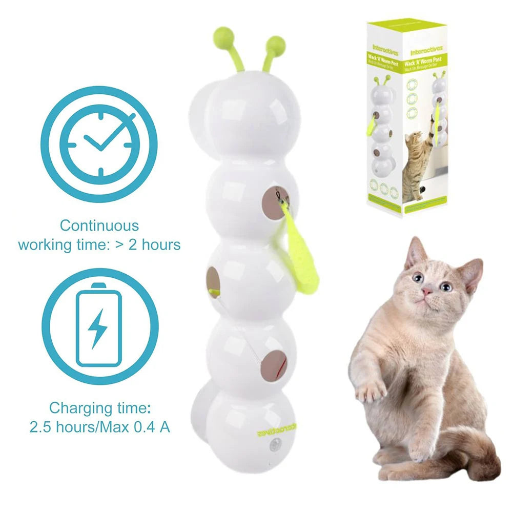 Caterpillar Interactive Cat Toy Motion Activated Teasing Durable Sensing Toy Rechargeable Automatic Toys for Bored Indoor Cats