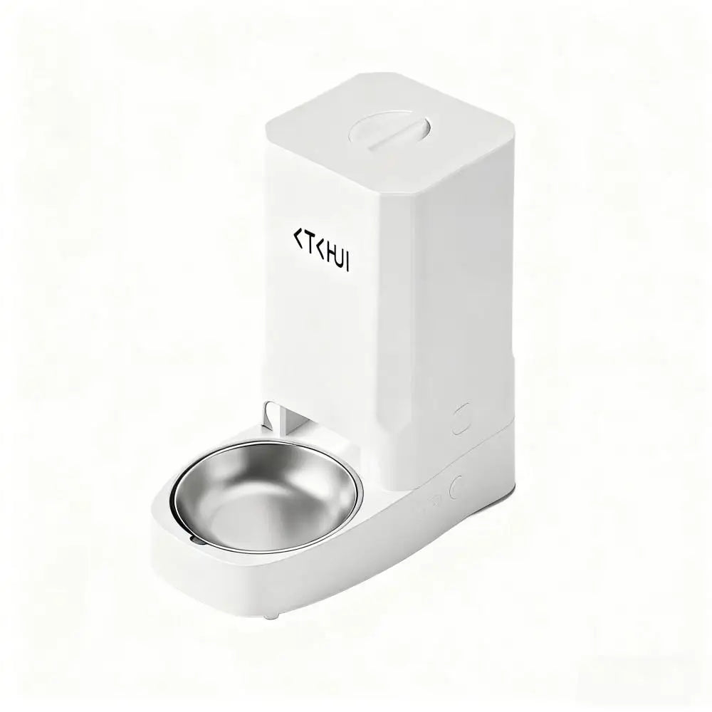 Pet Intelligent Feeder, With Timed And Fixed Feeding, Large Capacity Automatic Feeding Machine For Cats And Dogs, 3l, White