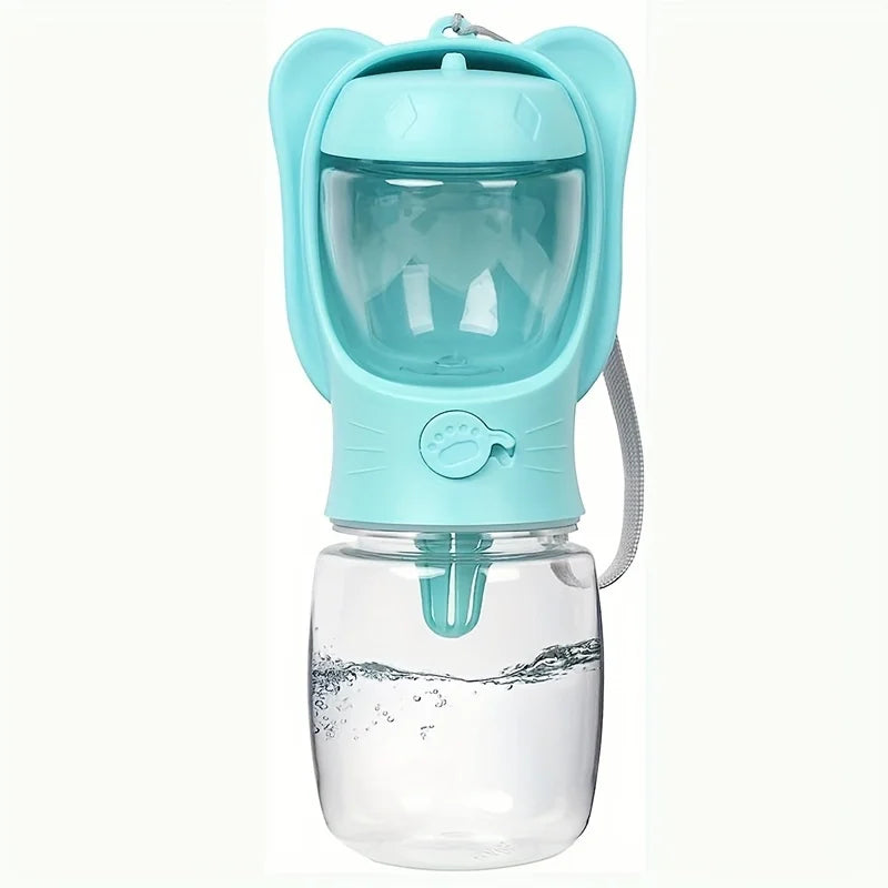 Portable Pet Water Bottle with Food Container - Ideal for Walking, Hiking & Travel. Essential for Dogs & Cats On The Go!